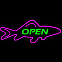 Open Purple Finned Fish Neonreclame