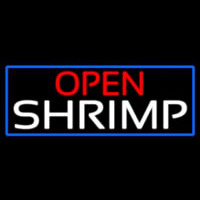 Open Shrimp With Blue Border Neonreclame