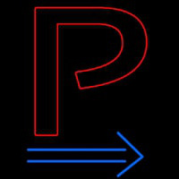 Parking P With Arrow Neonreclame