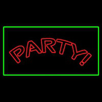 Party Rectangle Green Neonreclame