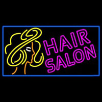 Pink Double Stroke Hair Salon With Girl Logo Neonreclame