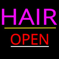 Pink Hair Open Yellow Line Neonreclame