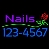 Pink Nails With Phone Number Neonreclame