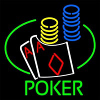 Poker Double Aces Table And Chips Neonreclame