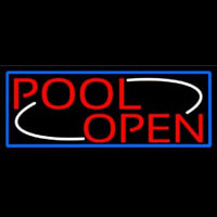 Pool Open With Blue Border Neonreclame