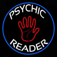 Psychic Reader With Palm Blue Circle Neonreclame