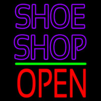 Purple Double Stroke Shoe Shop Open Neonreclame