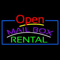 Purple Mailbo  Green Rental Open With Border Neonreclame