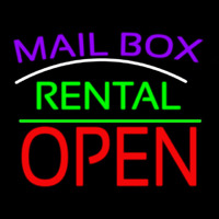 Purple Mailbo  Turquoise Rental With Open 1 Neonreclame