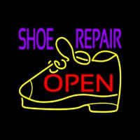 Purple Shoe Repair Open Neonreclame