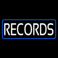 Records Block Blue Border Neonreclame