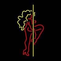 Red And Yellow Pole Dance Girl Neonreclame