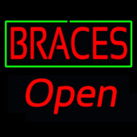 Red Braces Green Border Open Neonreclame