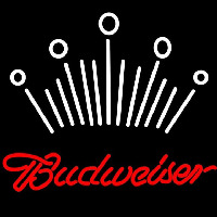 Red Budweiser White Crown Beer Sign Neonreclame