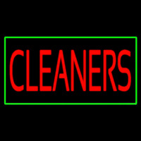 Red Cleaners Green Border Neonreclame