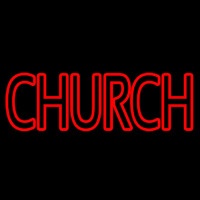 Red Double Stroke Church Neonreclame