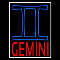 Red Gemini White Border Neonreclame