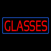 Red Glasses Blue Border Neonreclame