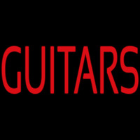 Red Guitar Block Neonreclame