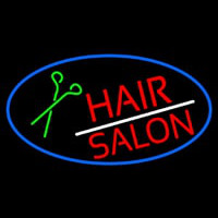 Red Hair Salon With Scissor Neonreclame