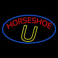 Red Horseshoe Blue Border Neonreclame