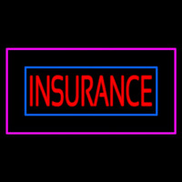 Red Insurance Blue And Pink Border Neonreclame