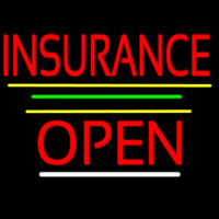 Red Insurance Open Yellow Line Neonreclame