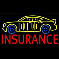 Red Insurance Yellow Car Logo Neonreclame