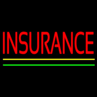 Red Insurance Yellow Green Lines Neonreclame