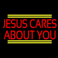 Red Jesus Cares About You Neonreclame