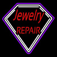 Red Jewelry Repair Diamond Border Neonreclame