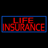 Red Life Insurance Blue Border Neonreclame