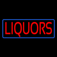 Red Liquors Blue Border Neonreclame