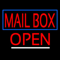 Red Mailbo  Blue Border Open Neonreclame