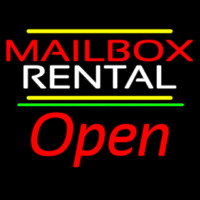 Red Mailbo  Blue Rental Open 2 Neonreclame