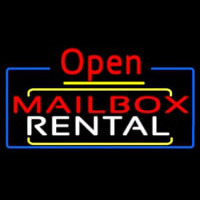 Red Mailbo  Blue Rental Open 4 Neonreclame