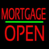 Red Mortgage Block Open Green Line Neonreclame