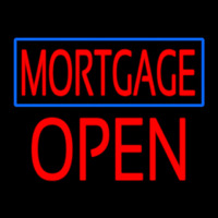 Red Mortgage Blue Border Block Open Neonreclame