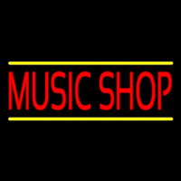 Red Music Shop Yellow Line Neonreclame