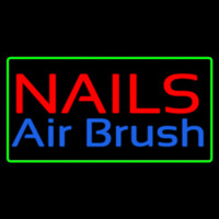 Red Nails Airbrush Green Border Neonreclame