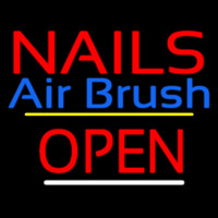 Red Nails Airbrush Open Yellow Line Neonreclame