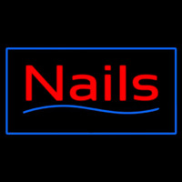 Red Nails Blue Border Neonreclame