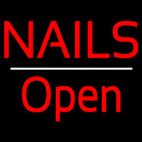 Red Nails Open White Line Neonreclame