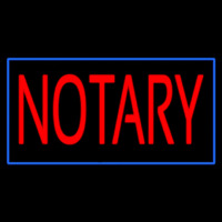 Red Notary Blue Border Neonreclame