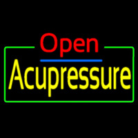 Red Open Acupressure Green Border Neonreclame