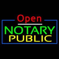 Red Open Notary Public Blue Border Neonreclame