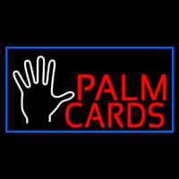 Red Palm Cards Blue Border Neonreclame