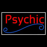 Red Psychic Blue Line White Border Neonreclame