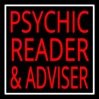 Red Psychic Reader And Advisor With Border Neonreclame