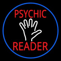 Red Psychic Reader White Palm And Blue Border Neonreclame